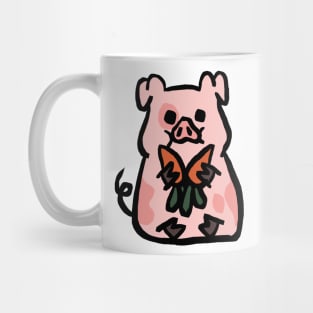 Cute Cartoon Piggy Happy with Carrots Mug